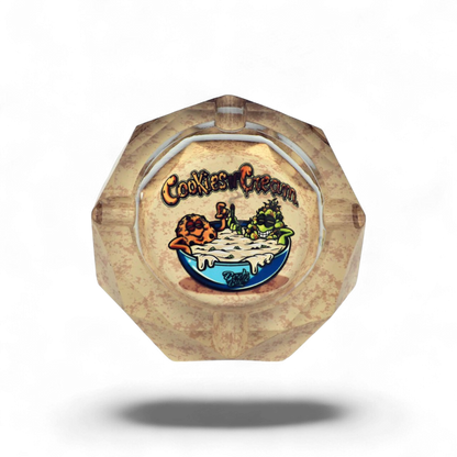 Kristallaschenbecher Cookies and Cream mit Geschenkbox, ideal für Joints und Zubehör, erhältlich bei Pief-Leaf®