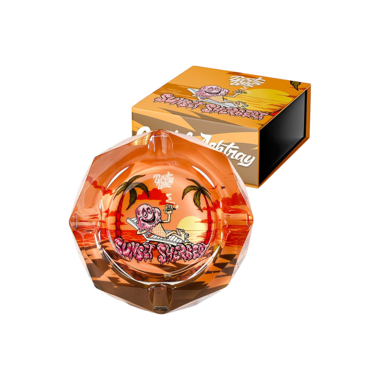 Best Buds Kristallaschenbecher mit Geschenkbox, Sunset Sherbet