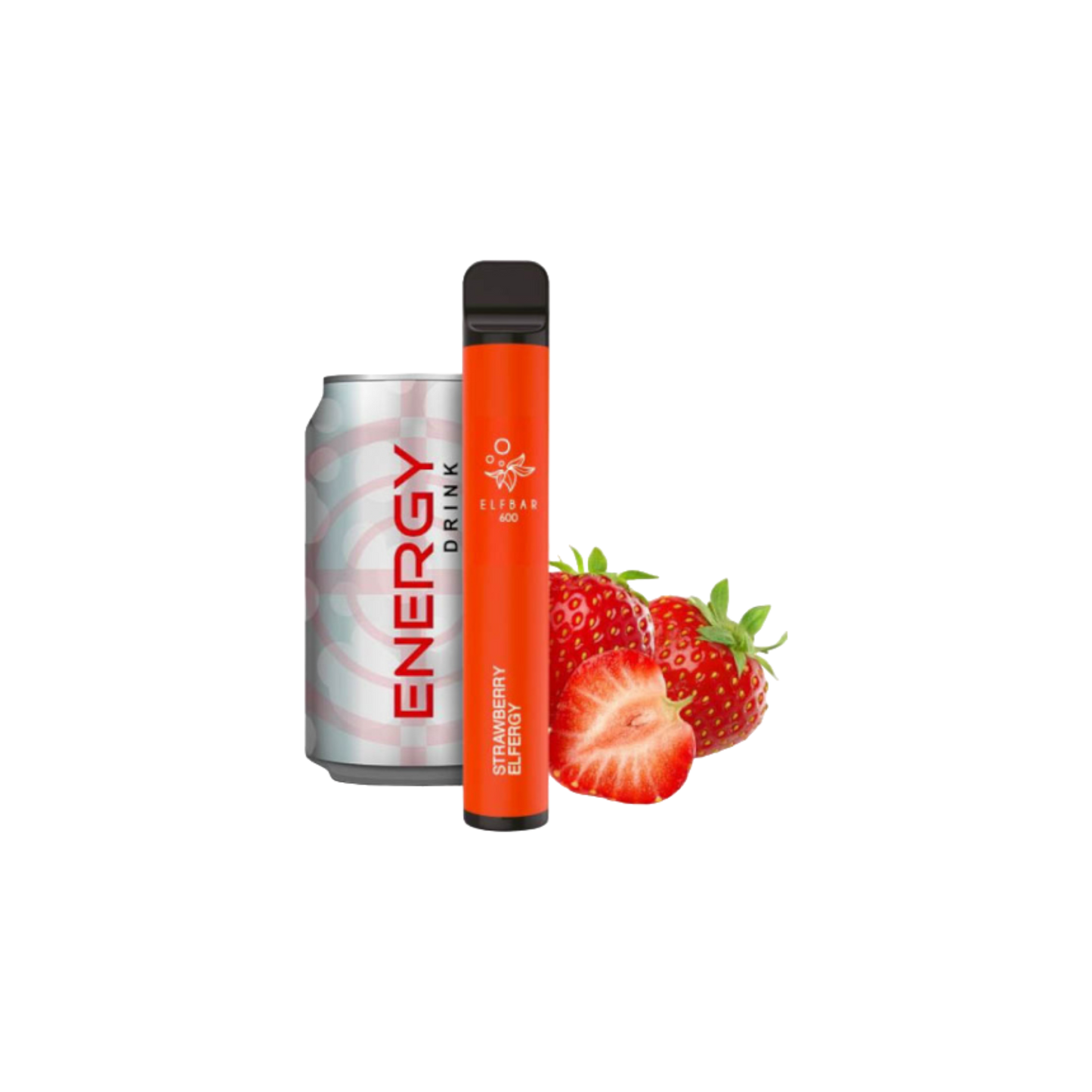 ELFBAR 600 - "Strawberry Elfergy" (Erdbeere Energy Drink) - E-Shisha - ohne Nikotin - 600 Züge