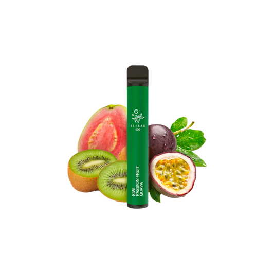 ELFBAR 600 - "Kiwi Passion Fruit Guava" (Kiwi, Passionsfrucht, Guave) - E-Shisha - ohne Nikotin - 600 Züge