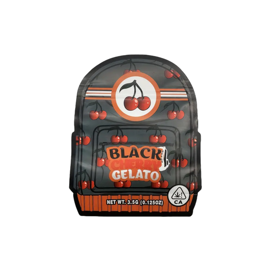 10x Backpackboyz Black cherry gelato shaped Mylar Bag 3,5g - Leer