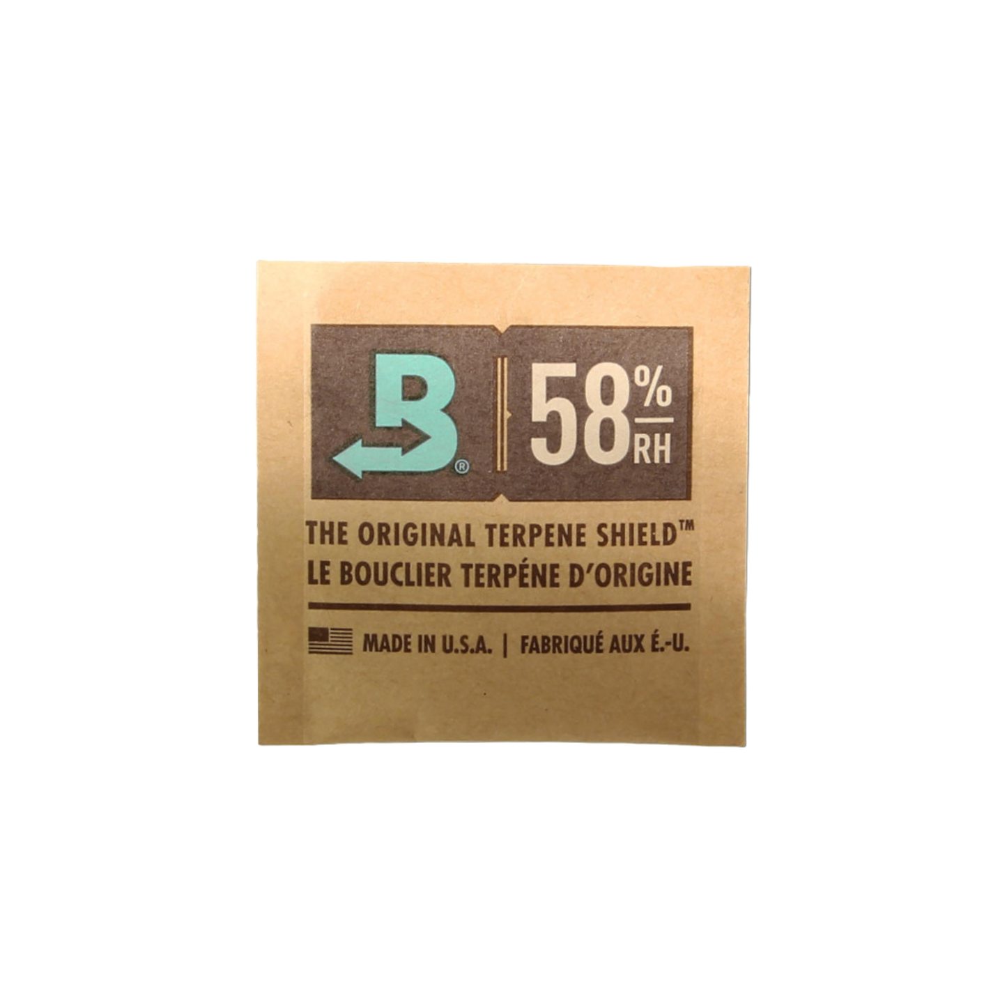 Boveda Feuchtigkeitsregler 58% RH S8 in Verpackung auf weißem Hintergrund