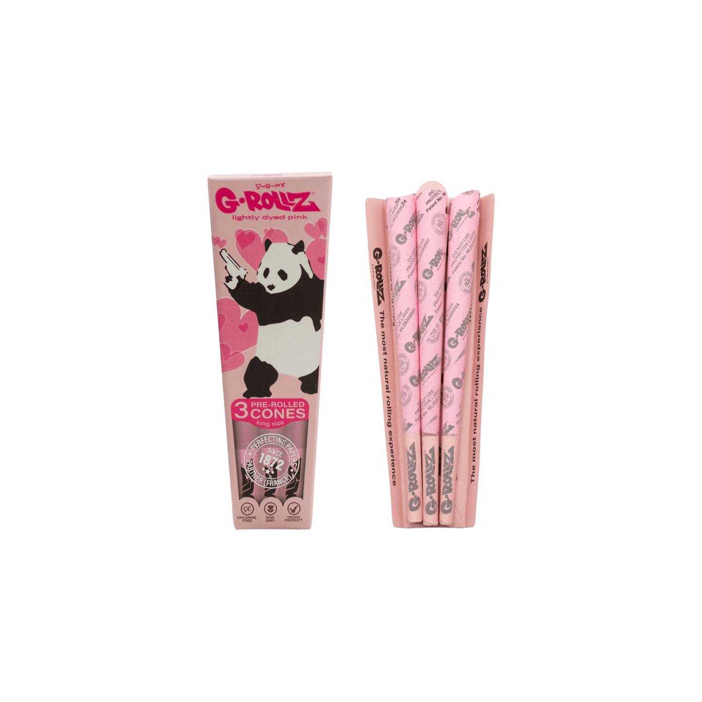 G-Rollz Prerolled Panda Gunnin – 3 stilvolle vorgerollte Cones im Panda-Design.
