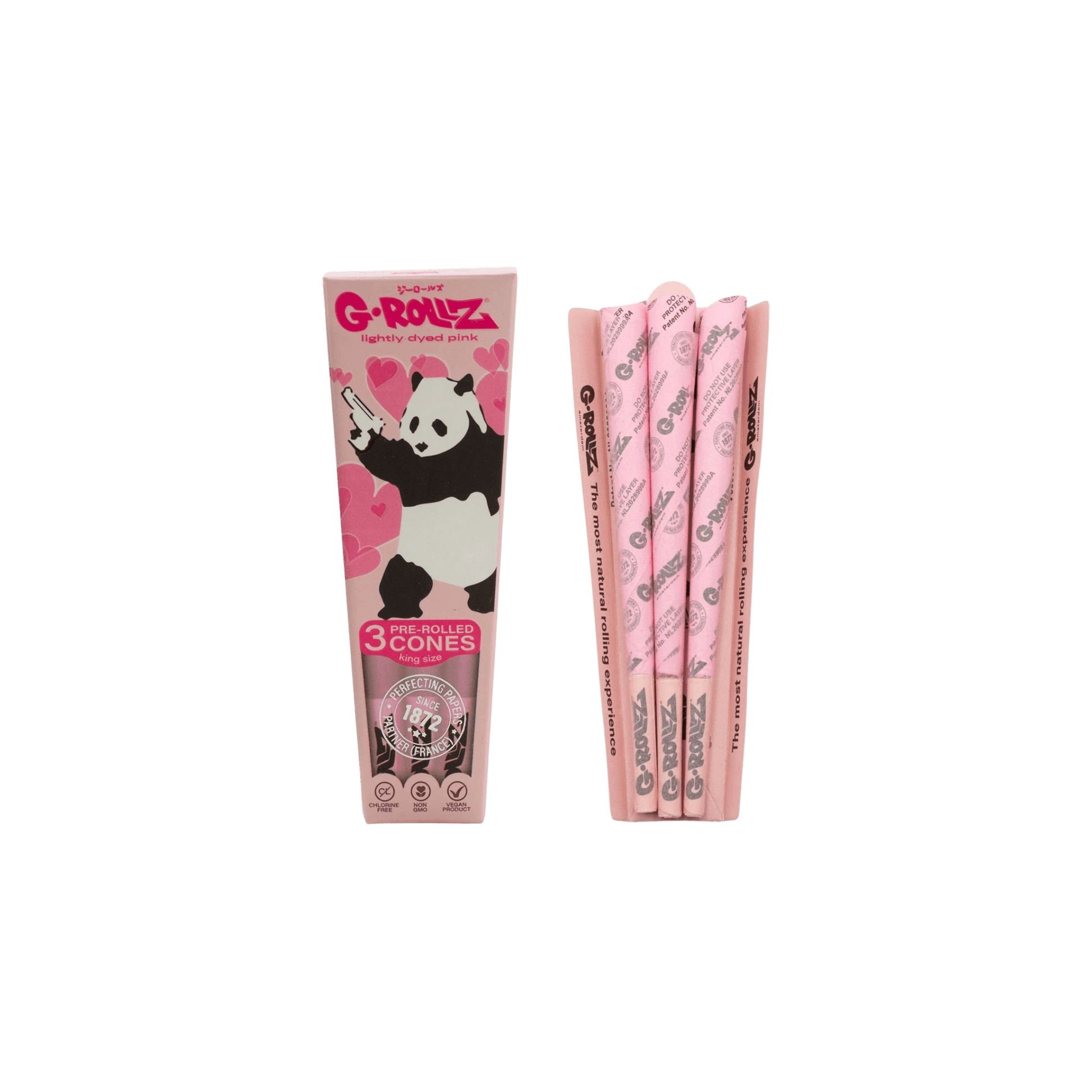 G-Rollz Prerolled Panda Gunnin – 3 stilvolle vorgerollte Cones im Panda-Design.