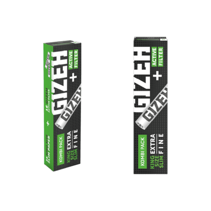 Black King Size Slim + Active Filter Gizeh Papers Set