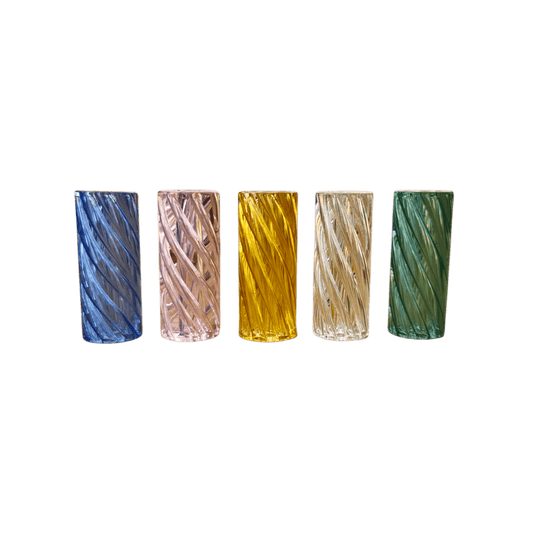 Glastips 12 mm Spiral Glastip aus dickem Glas, farbig sortiert