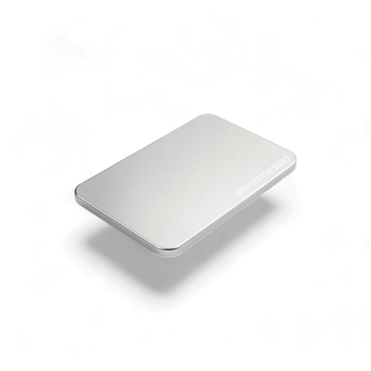 GRAVEDA Cooling Plate – silberne Kühlplatte aus lebensmittelechtem Aluminium mit Logo, ideal für Rosin und Extrakte