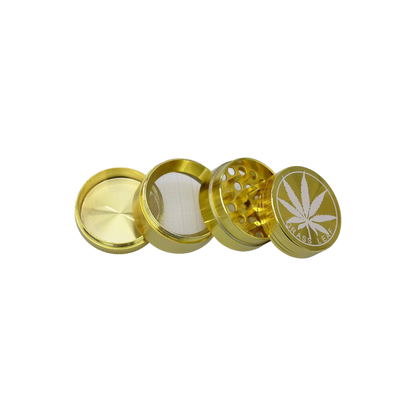 Grinder "Grass Leaf" 4-tlg., gold, 37 x 40 mm