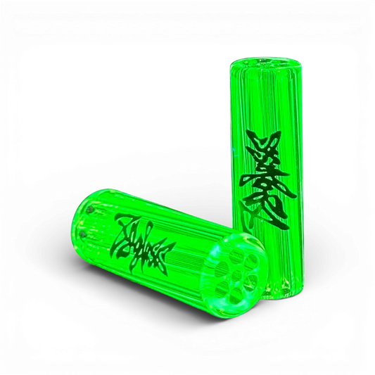 Glas Tip „Ion“ – UV-reaktiv – 7 Hole - handcrafted