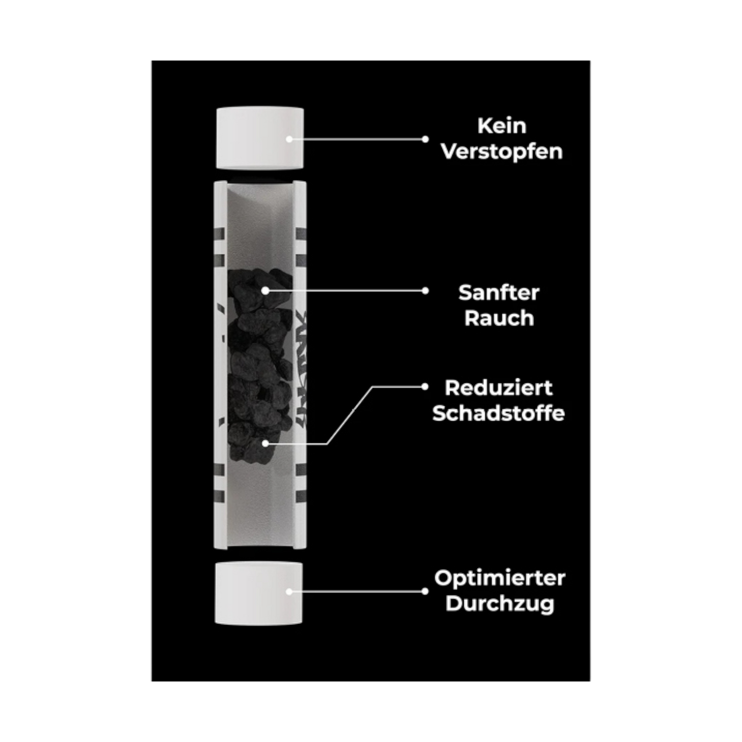Kailar ungebleicht, Slim Size, 65er Pack, Ø 5,9mm, Aktivkohlefilter