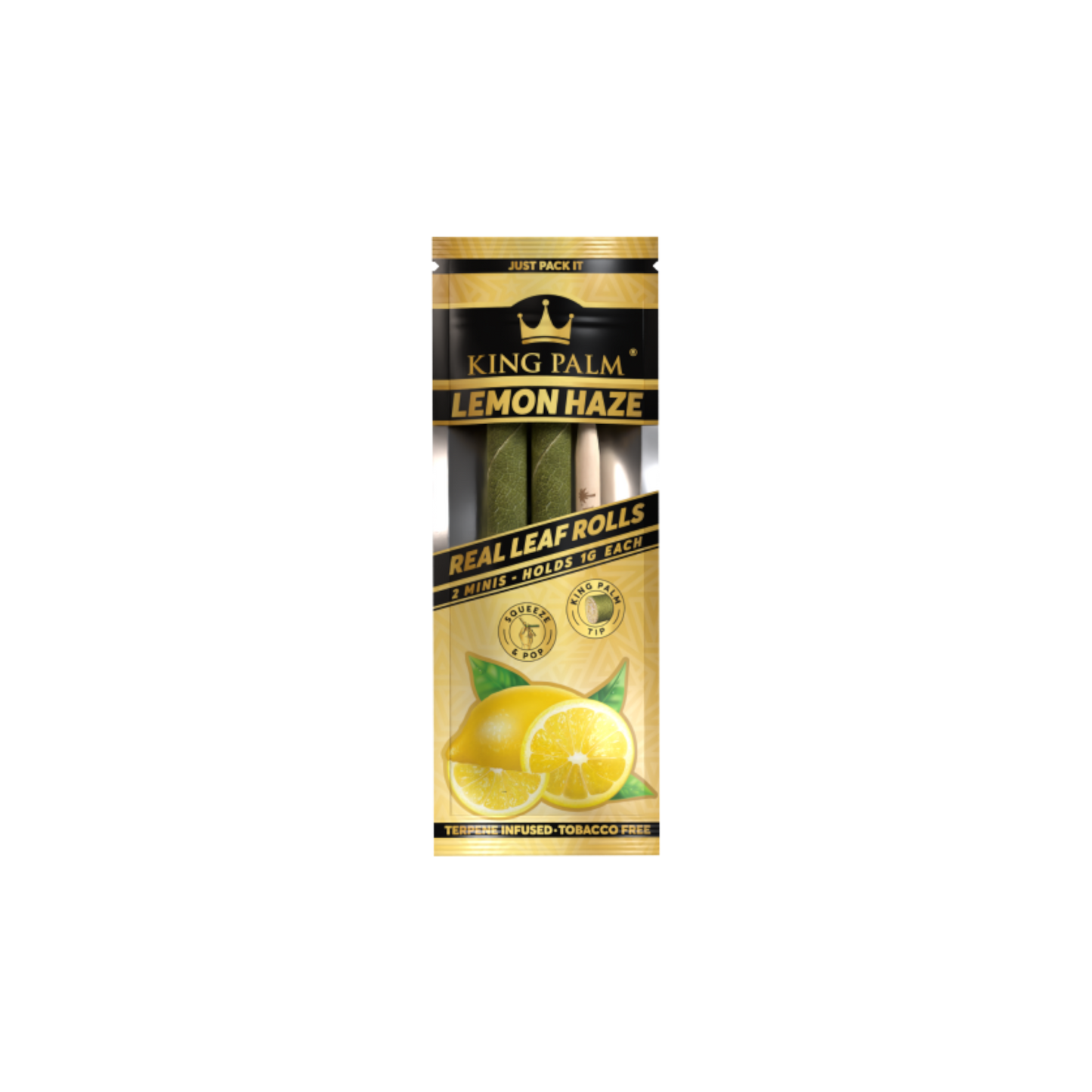 King Palm Lemon Haze 2 Stück Verpackung auf weißem Hintergrund