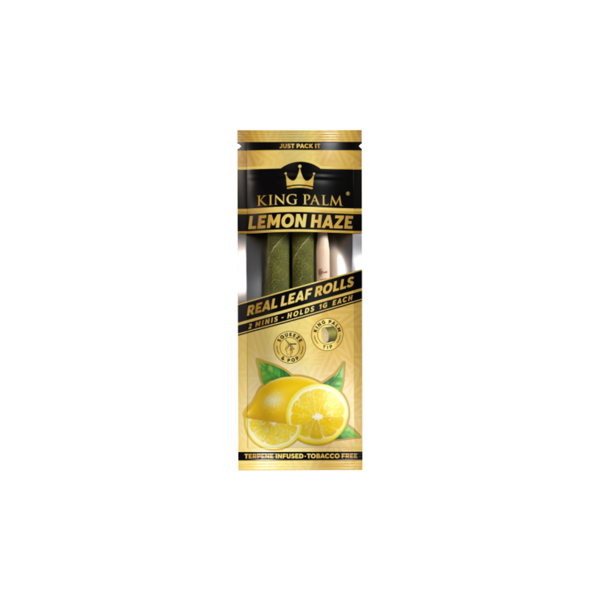 King Palm Lemon Haze 2 Stück Verpackung auf weißem Hintergrund