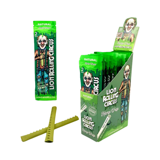 Lion Rolling Circus Natural Hanf Blunts ohne Terpene auf weißem Hintergrund