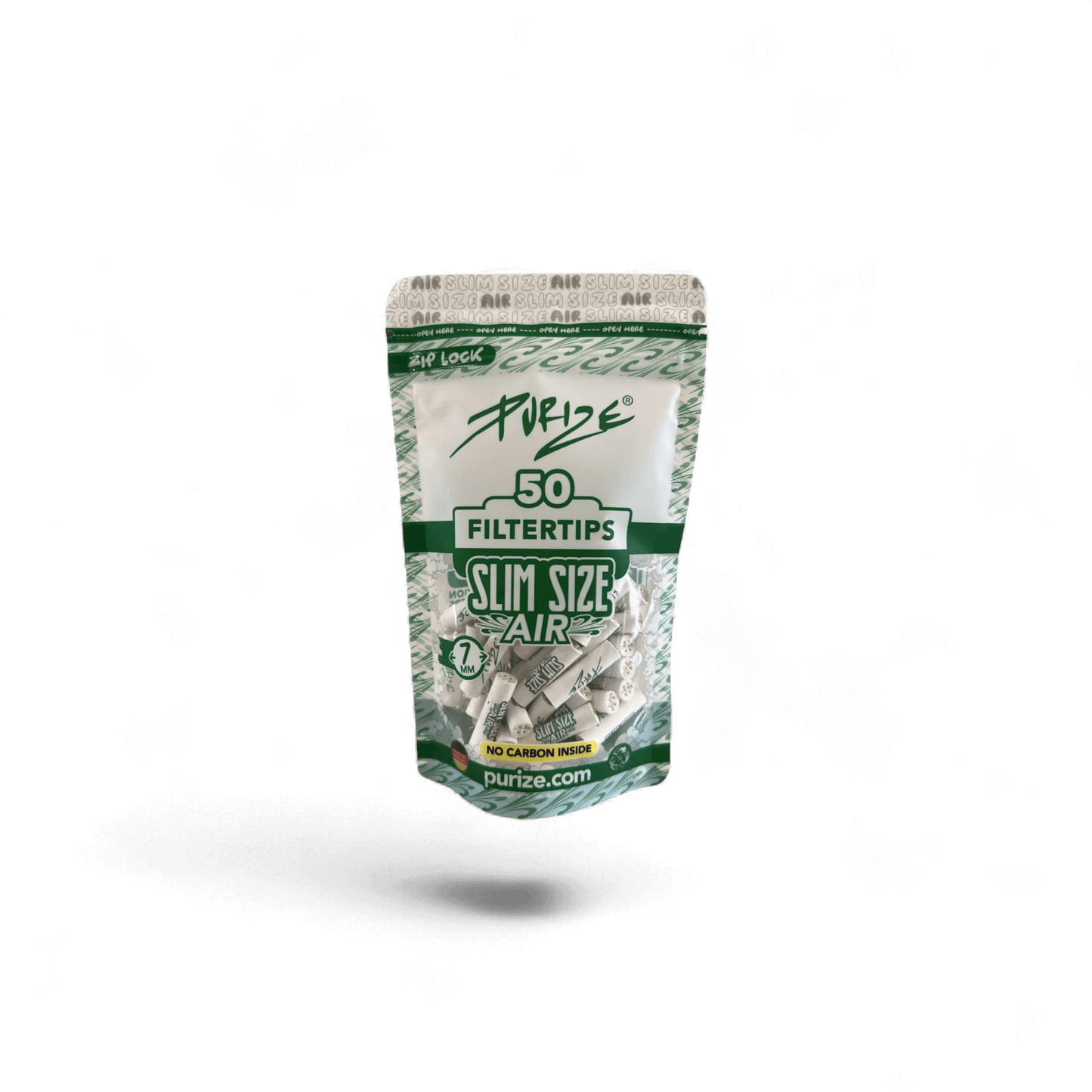 PURIZE® Air Filter Slim Size 7 mm Weiß ohne Aktivkohle – Zellstofffilter