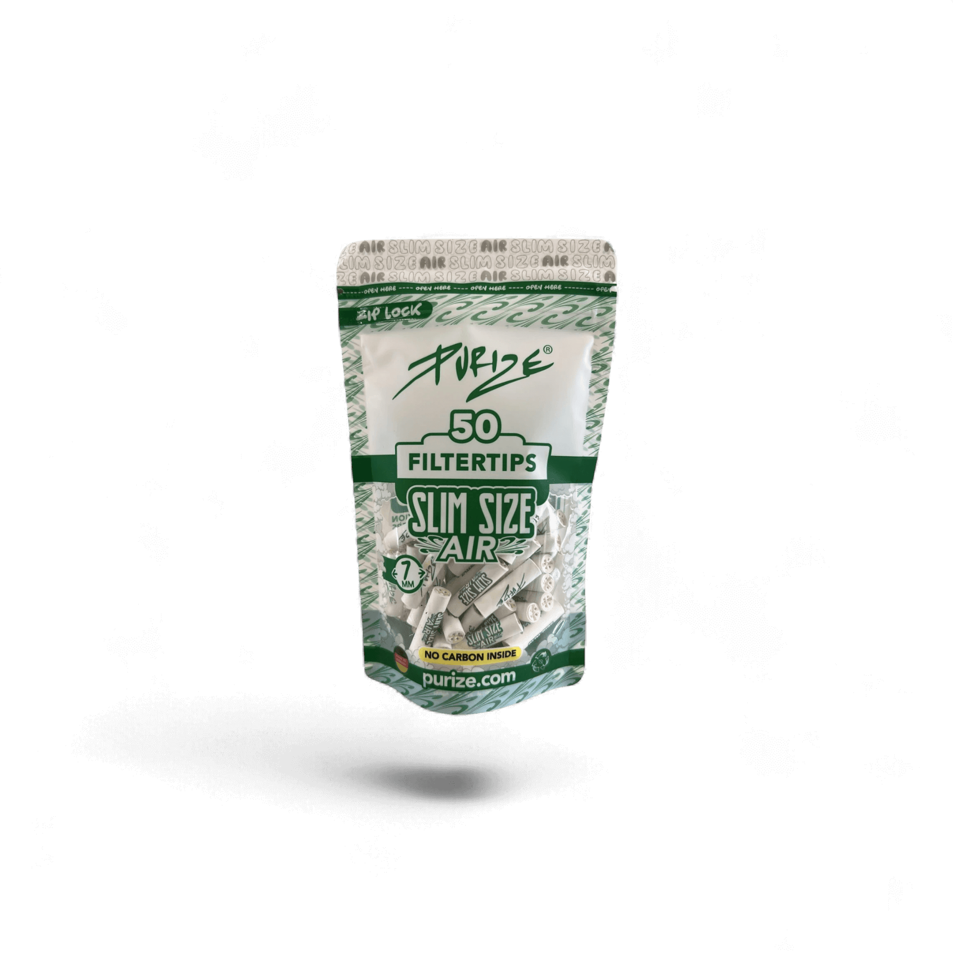 PURIZE® Air Filter Slim Size 7 mm Weiß ohne Aktivkohle – Zellstofffilter