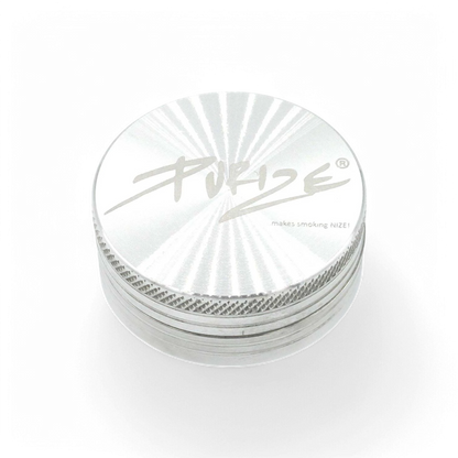 PURIZE® Grinder 2-teilig mit 50 mm Durchmesser, aus Aluminium, kompakt und langlebig.