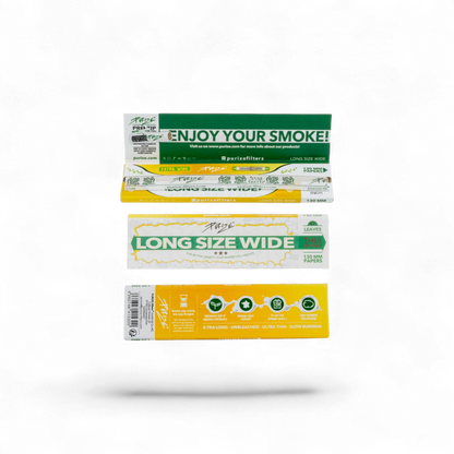 PURIZE® Long Size Wide Papers – ungebleichte King Size Papers mit natürlicher Gummierung (42 Blatt)