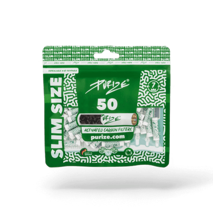 PURIZE® Slim Aktivkohlefilter in Originalverpackung (50 Stück im PE-Beutel).