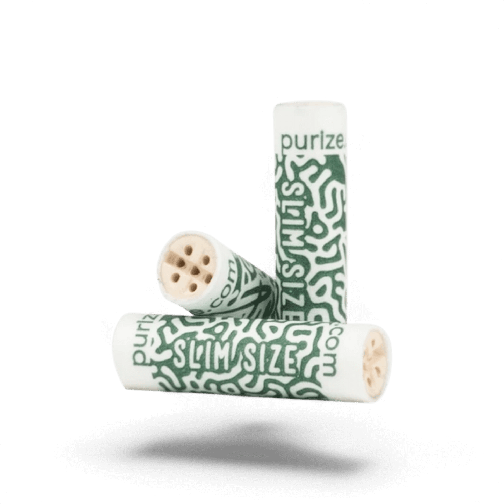 Nahaufnahme des PURIZE® Slim Aktivkohlefilters, gefüllt mit Aktivkohle aus Kokosnuss-Schalen.