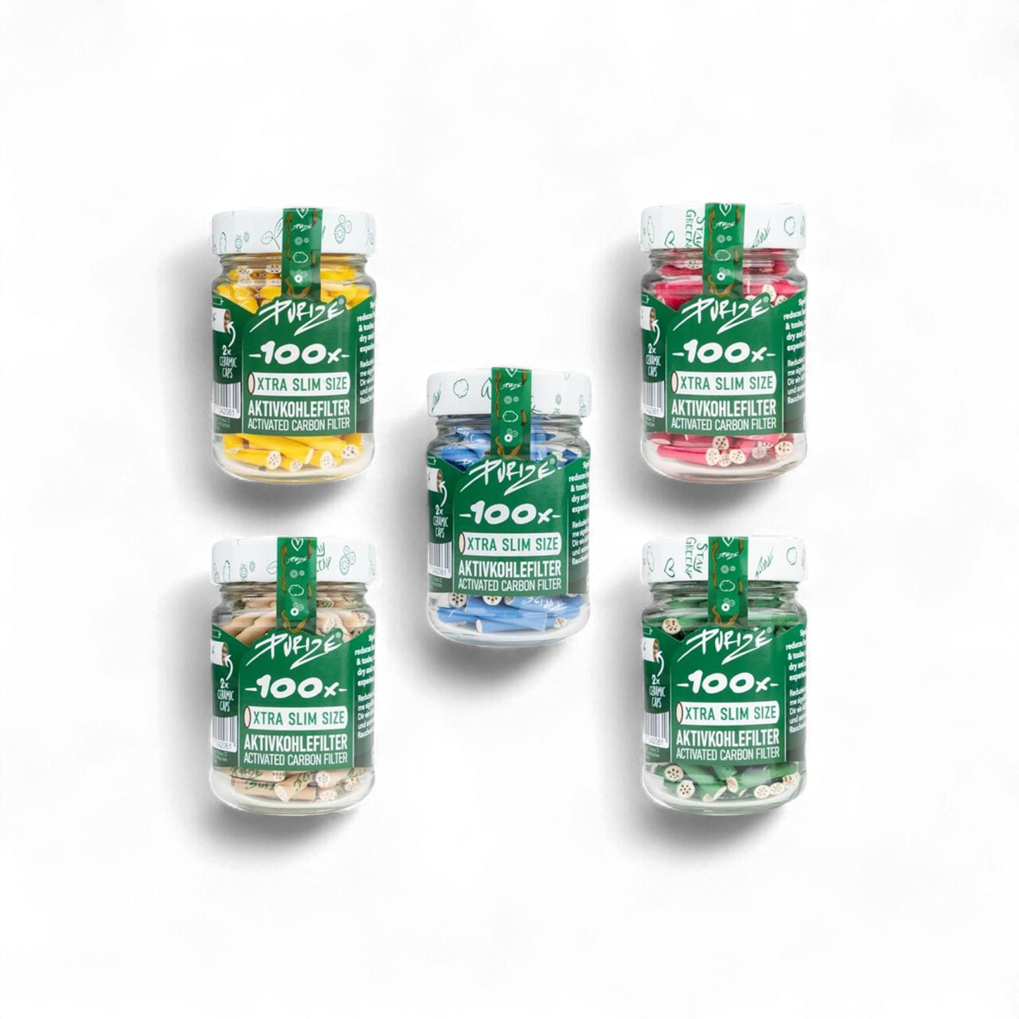 PURIZE XTRA Slim Aktivkohlefilter 100er Glas