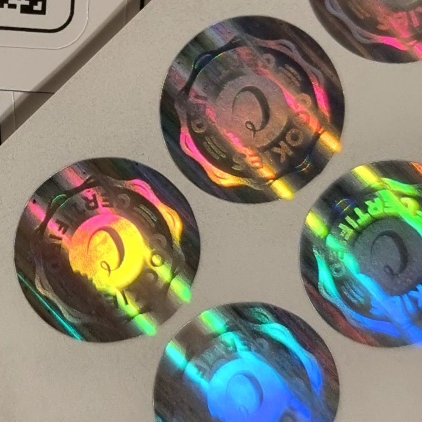 10x C Hologramm Sticker