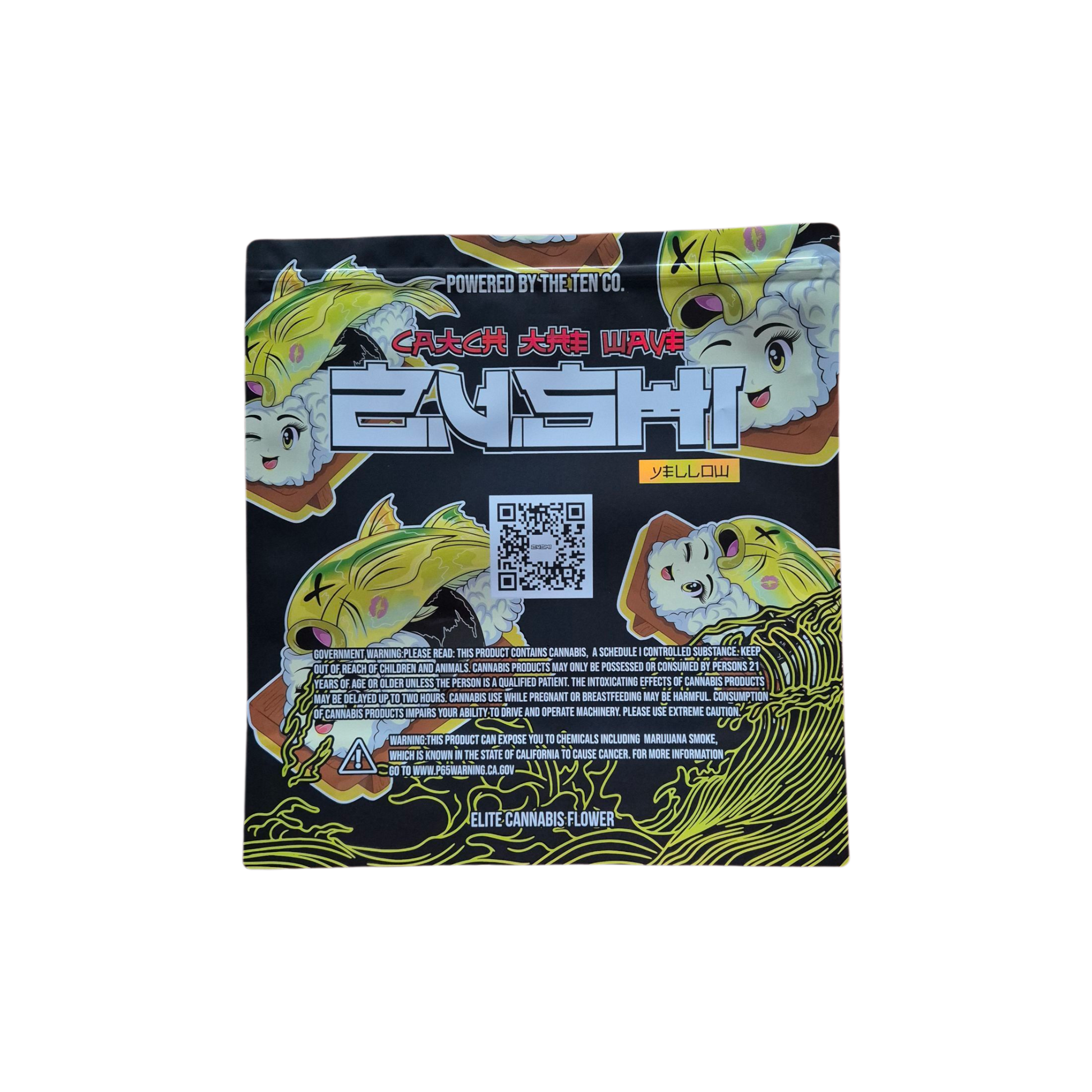 1x THE TEN co. Yellow Zushi mylar bag