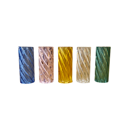 Glastips 12 mm Spiral Glastip aus dickem Glas, farbig sortiert
