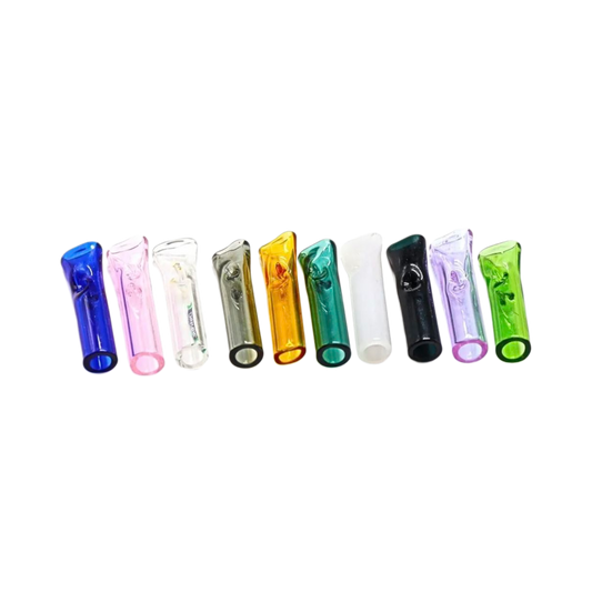 Glastip Set – 5er Pack – flaches Mundstück – bunt sortiert (8 mm)