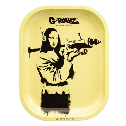Banksy's Graffiti Mona Launcher Rolling Tray klein