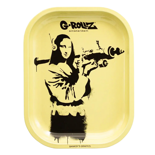 G-ROLLZ Banksy's Graffiti Mona Launcher Rolling Tray klein