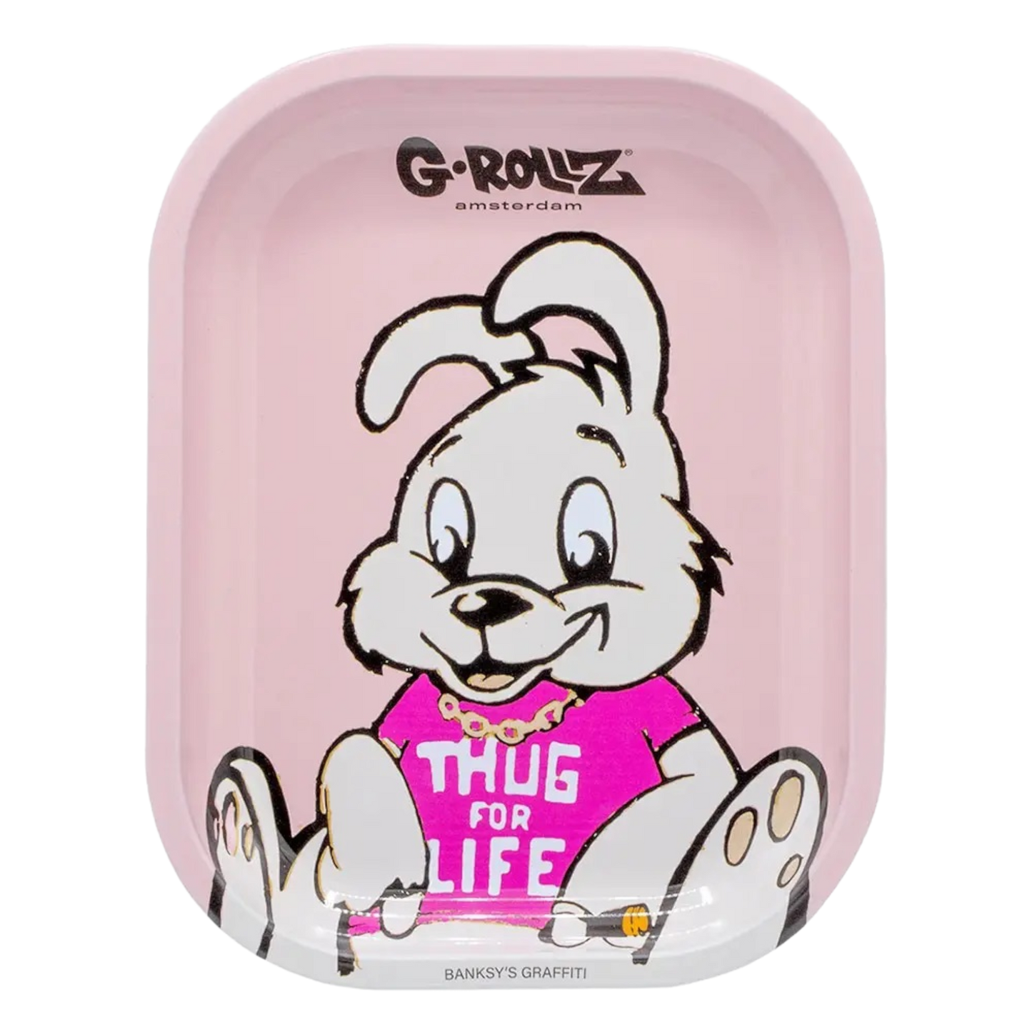 G-ROLLZ Banksy's Graffiti „Thug for Life“ Rolling Tray Klein
