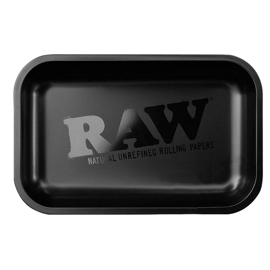 RAW Rolling Tray - "Murdered", Black Matte; klein 27,5 x 17,5 cm