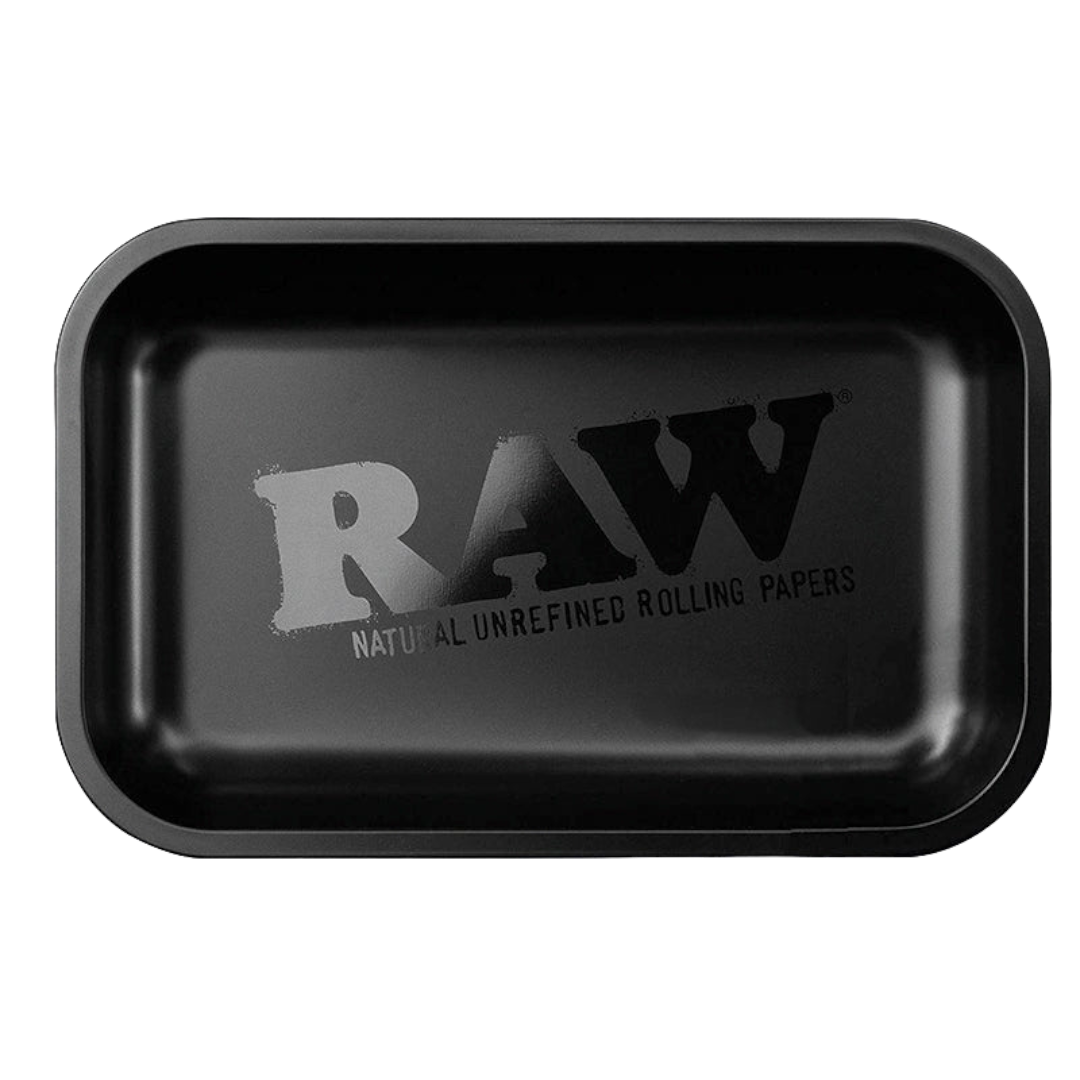 RAW Rolling Tray Black Matte Small aus Metall 27,5x17,5 cm