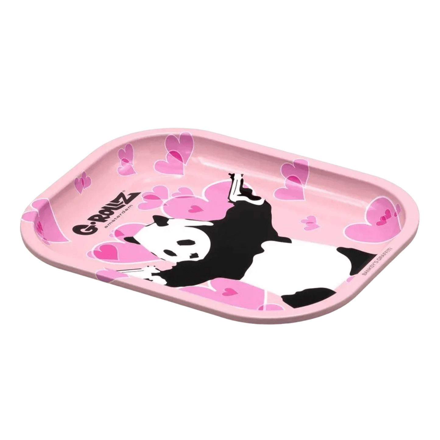 Rolling Tray G-ROLLZ Panda Gunnin Motiv klein Metall Drehunterlage
