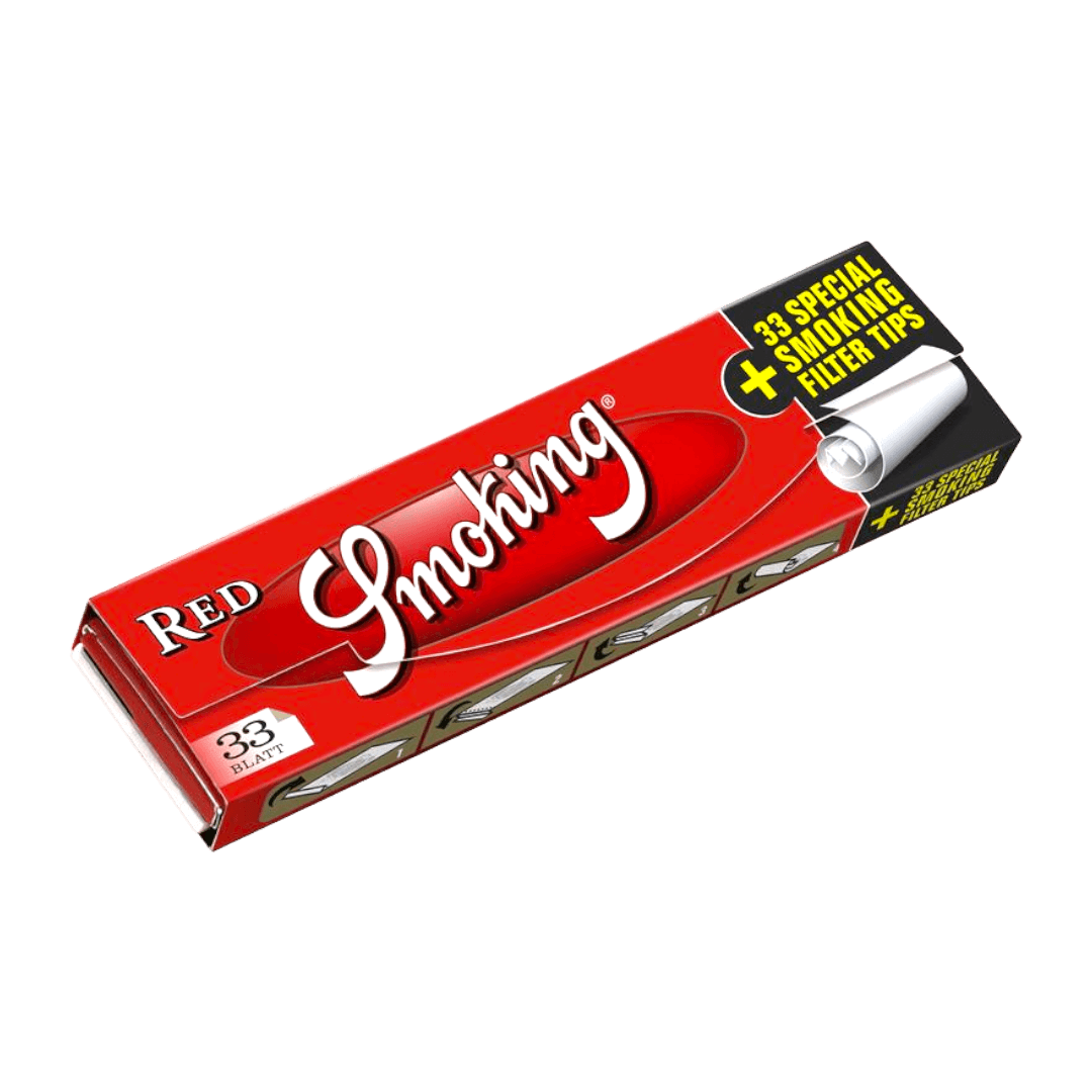 Smoking King Size Red je 33 Blatt + Tips Papers – Pief-Leaf®