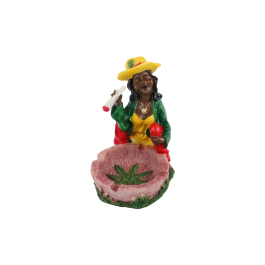 Runder Aschenbecher mit Rasta Women Motiv, Ø 13 cm
