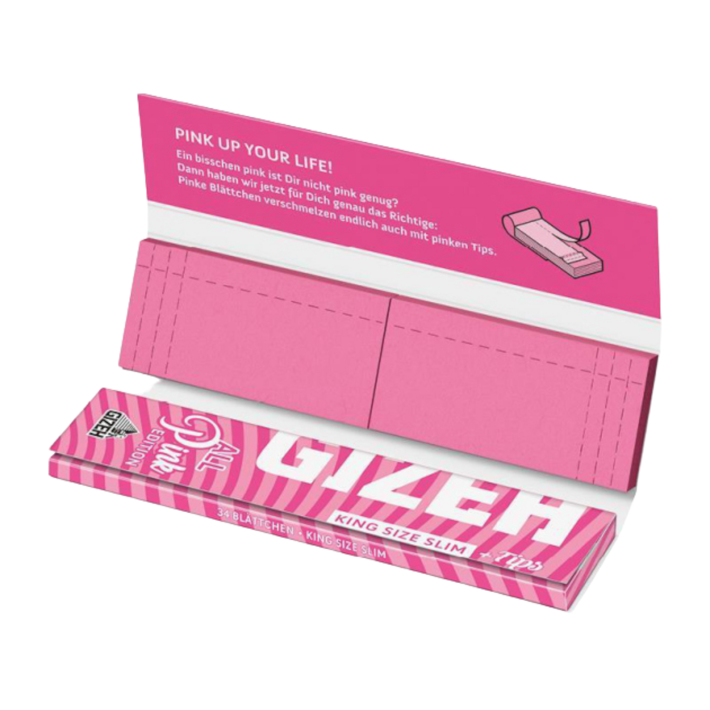 Gizeh All Pink King Size Slim + Tips