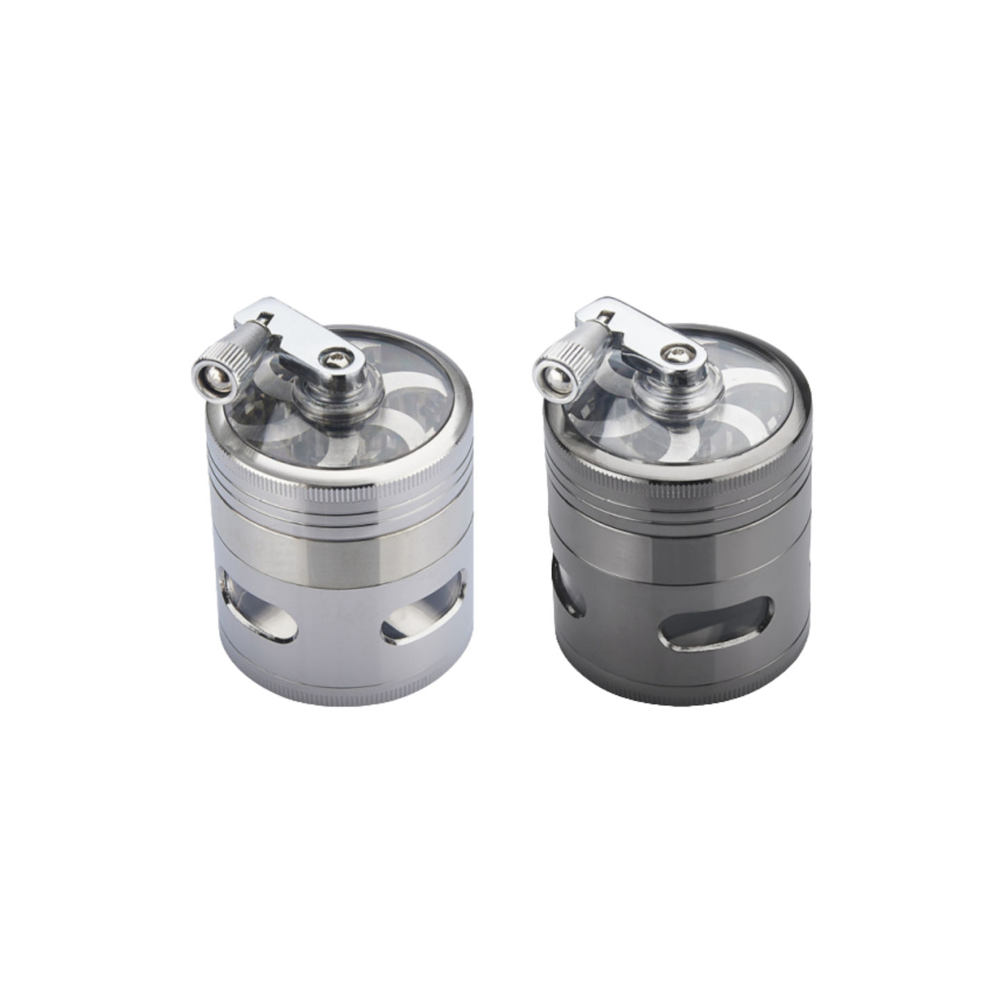 Kurbelgrinder Anthrazit/Silber 4-tlg. 5,5 cm – Pief-Leaf®