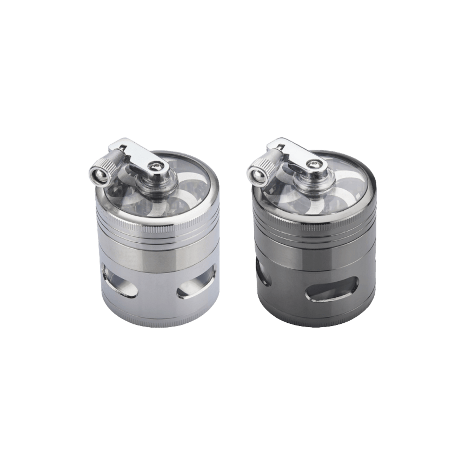Kurbelgrinder Anthrazit/Silber 4-tlg. 5,5 cm – Pief-Leaf®