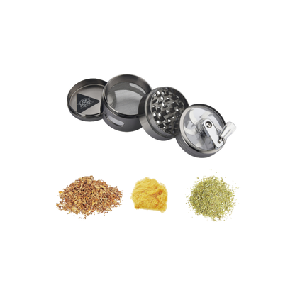 Kurbelgrinder mit Sichtfenster Anthrazit/Silber – Pief-Leaf®