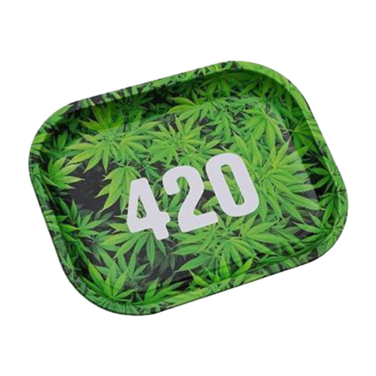 Metall Drehunterlage "420 Green Leafs", 18 x 14 cm