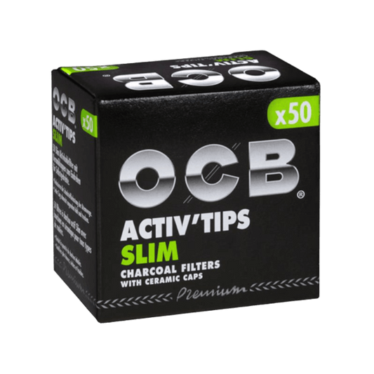Aktivkohlefilter Slim Activ 7 mm von OCB – Packung mit 50 Stück