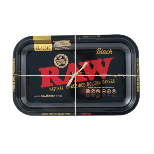 RAW Rolling Tray Drehunterlage Metall - "Klassisch Schwarz" 27,5x17,5cm
